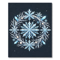 Icy Blue Winter Snowflake Crystal Wreath Rug
