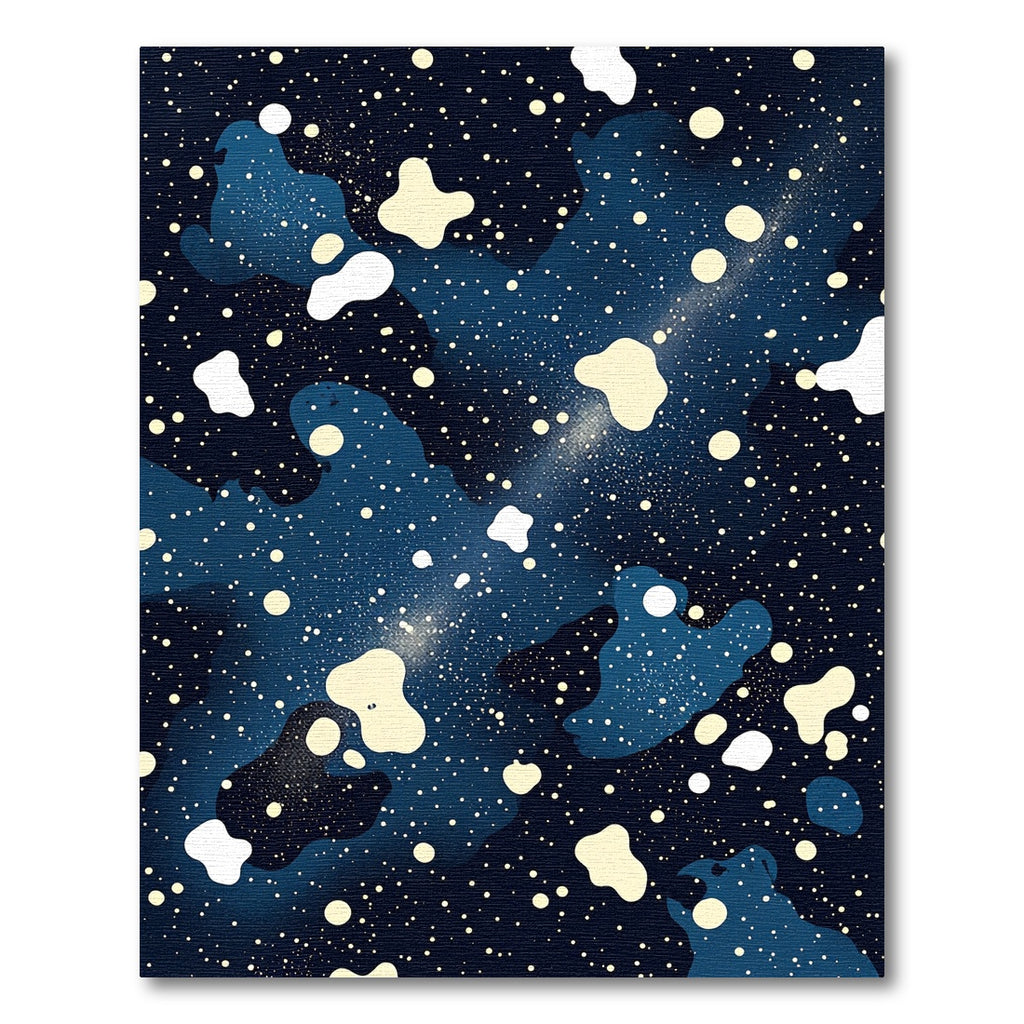 Cosmic Blue Abstract Starry Night Rug