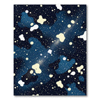 Cosmic Blue Abstract Starry Night Rug