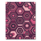 Sophisticated Pink Geometric Hexagon Mosaic Rug