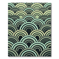 Retro Green Arc Wave Rug