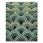 Retro Green Arc Wave Rug