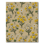 Earthy Beige Daisy and Buttercup Meadow Rug