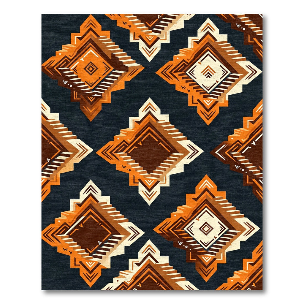 Orange Brown Diamond Stairs Rug