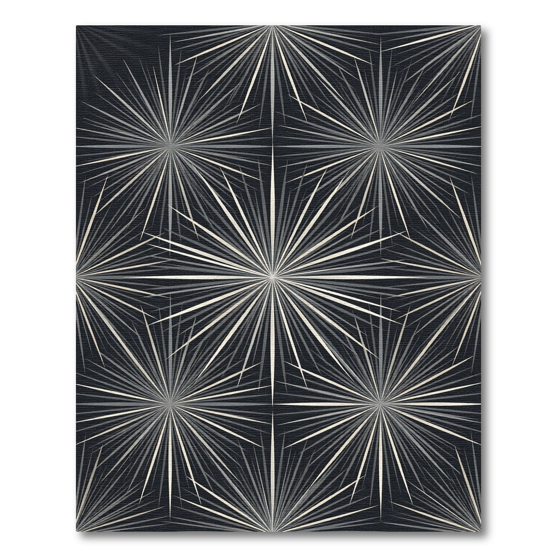 Monochrome Starburst Geometric Radiant Art Rug