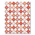 Geometric Coral Diamond Grid Rug