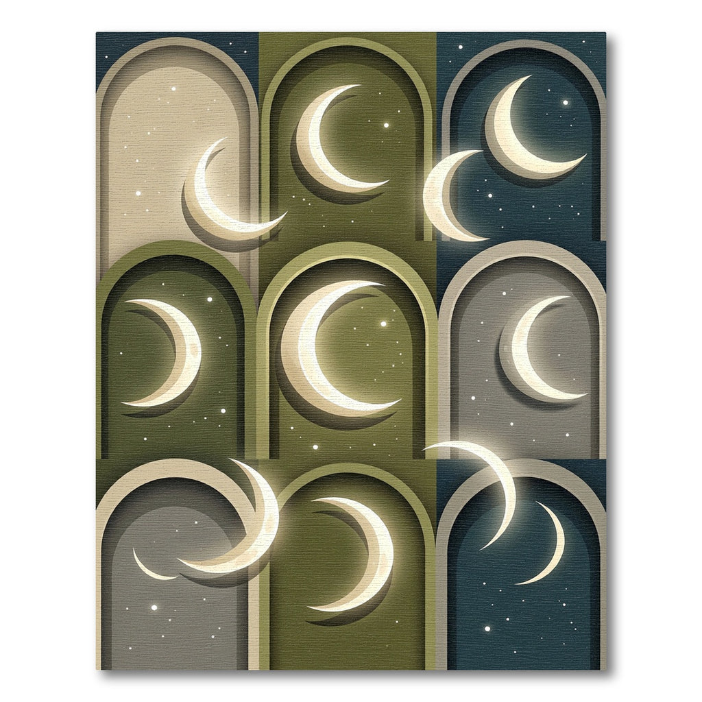 Arched Lunar Celestial Phases Wall Decor Rug