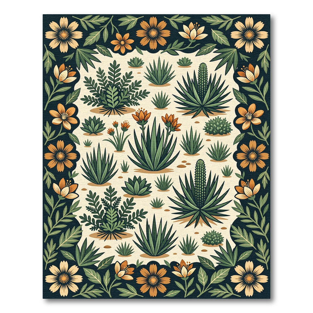 Succulent Botanical Forest Earthy Rug