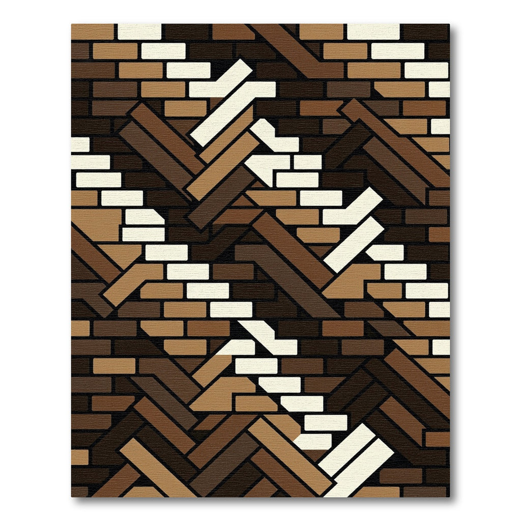 Brown Wood Grain Herringbone Rug