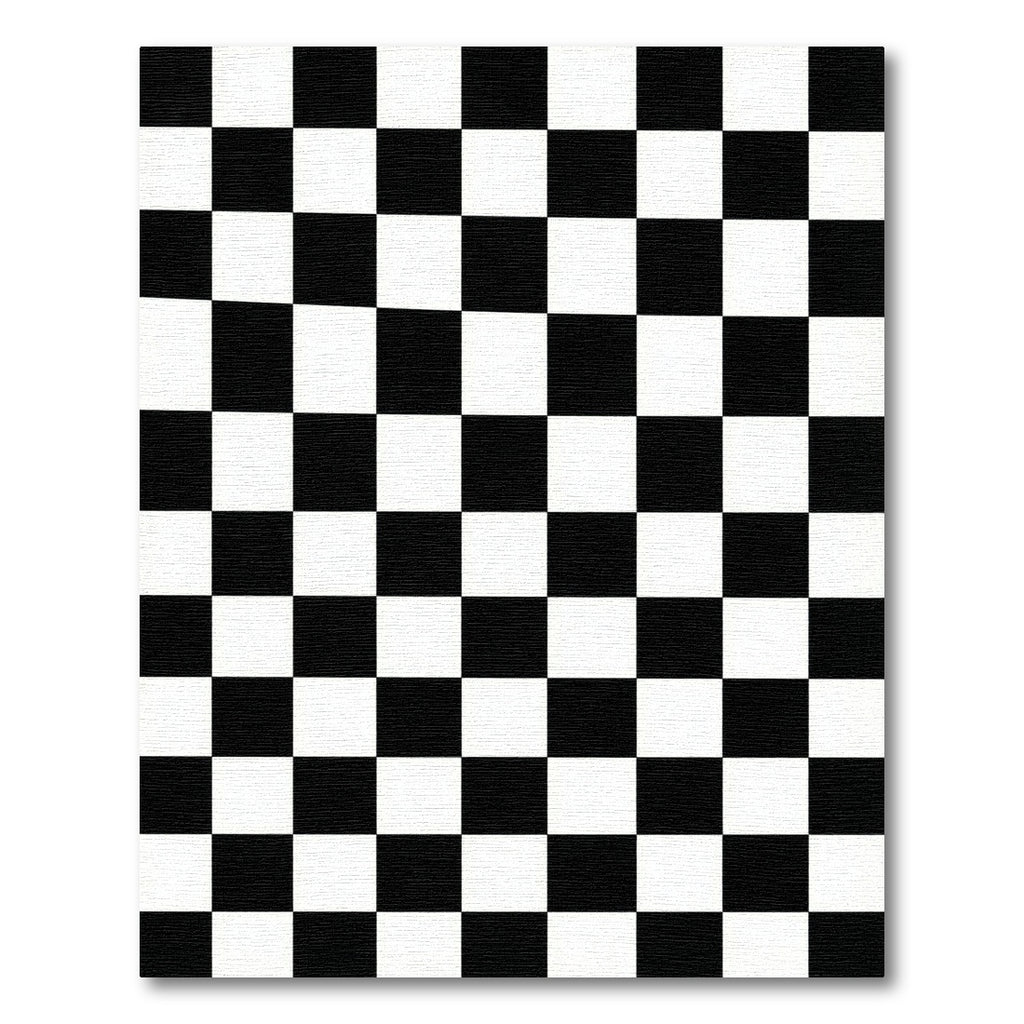 Modern Monochrome Checkerboard Grid Area Rug