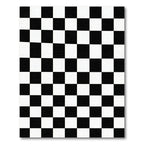 Modern Monochrome Checkerboard Grid Area Rug