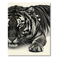 Monochromatic Tiger Face Close Up Rug