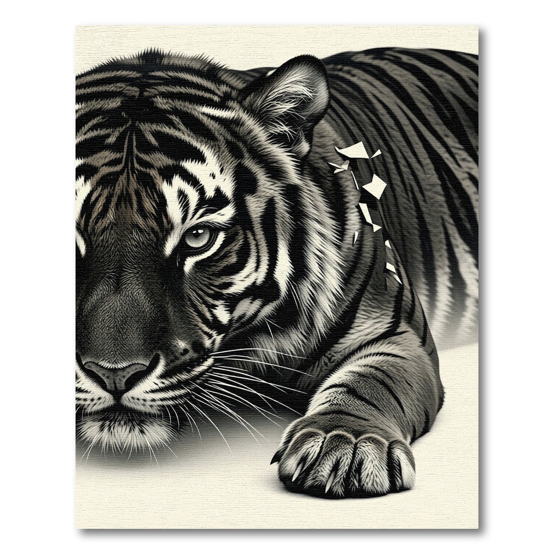 Monochromatic Tiger Face Close Up Rug