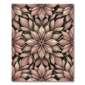 Blush Pink Floral Art Nouveau Mandala Rug
