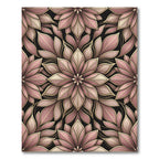Blush Pink Floral Art Nouveau Mandala Rug
