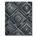 Monochrome Silver Tribal Diamond Geometric Rug
