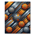 Metallic Basketball Abstract Diagonal Art Rug