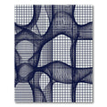 Dark Blue Grid Warp Abstract Rug