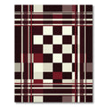 Deep Red White Plaid Checkerboard Rug