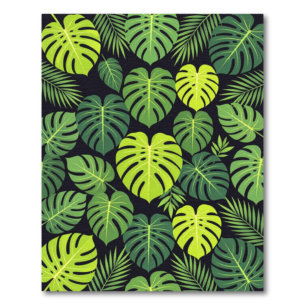 Tropical Monstera Foliage Green Rug