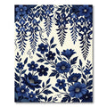 Elegant Indigo Wisteria Botanical Floral Rug
