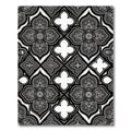Monochrome Gothic Quatrefoil Geometric Tile Rug