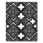 Monochrome Gothic Quatrefoil Geometric Tile Rug