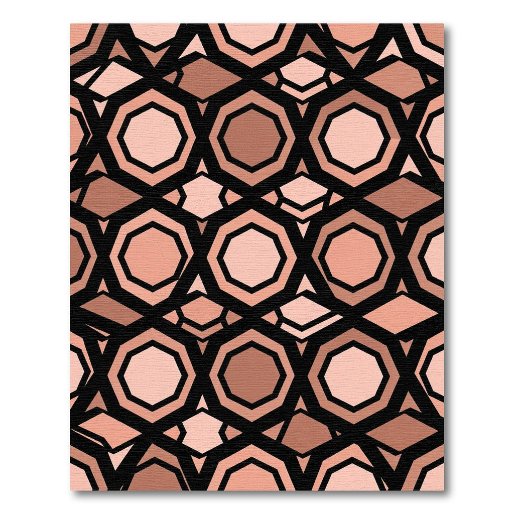 Geometric Terracotta Hexagon Abstract Rug