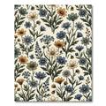 Vintage Blue and Golden Meadow Flora Rug