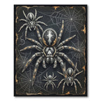 Gothic Black Spiders and Web Art Rug