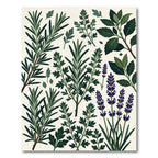 Green Herb Lavender Botanical Assemblage Rug