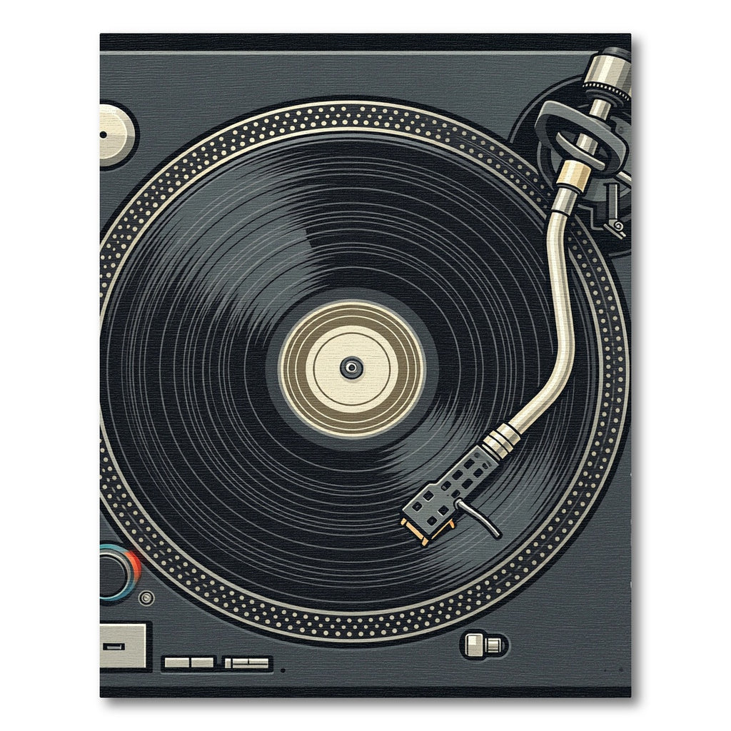 Retro Vinyl Turntable Minimalist Art Rug