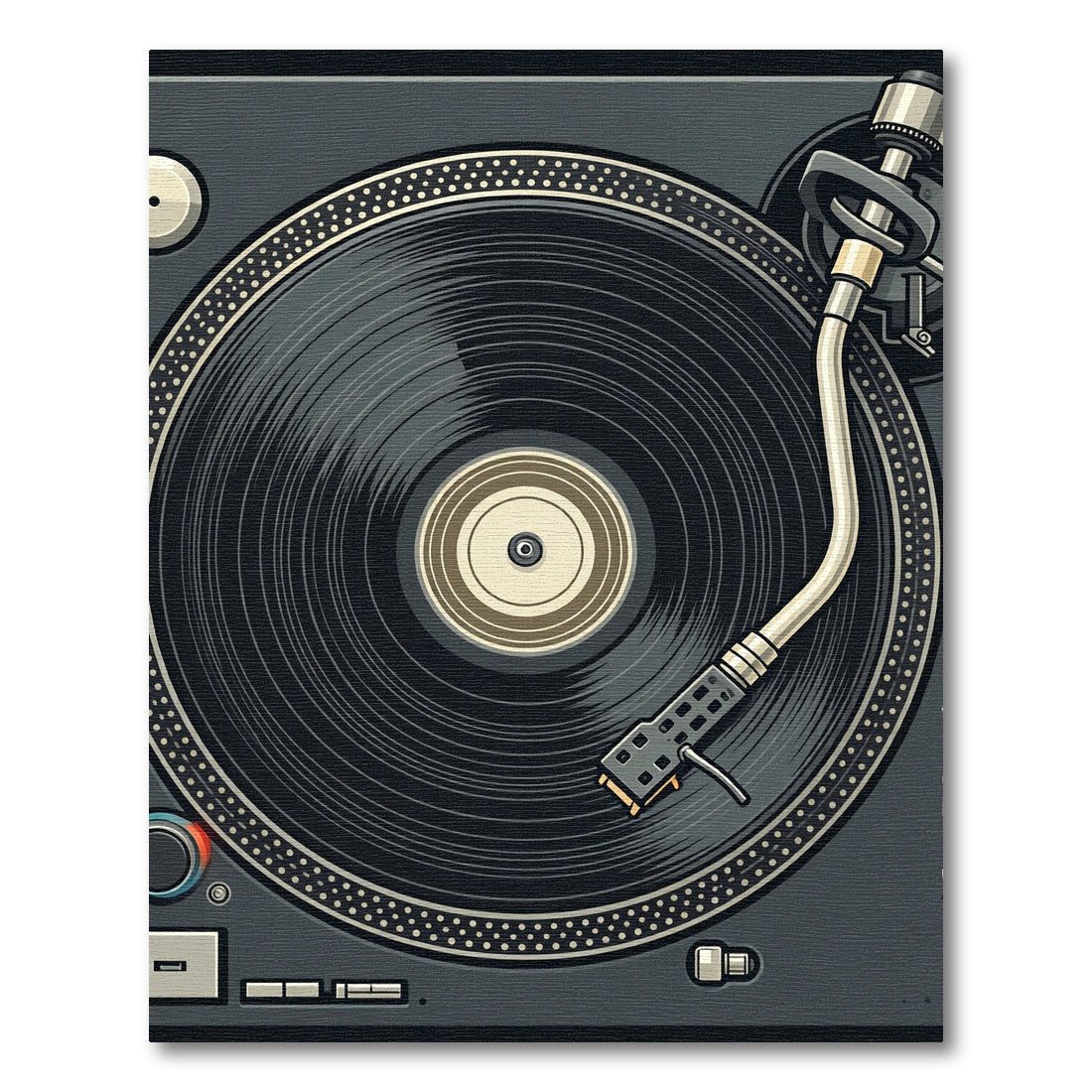 Retro Vinyl Turntable Minimalist Art Rug