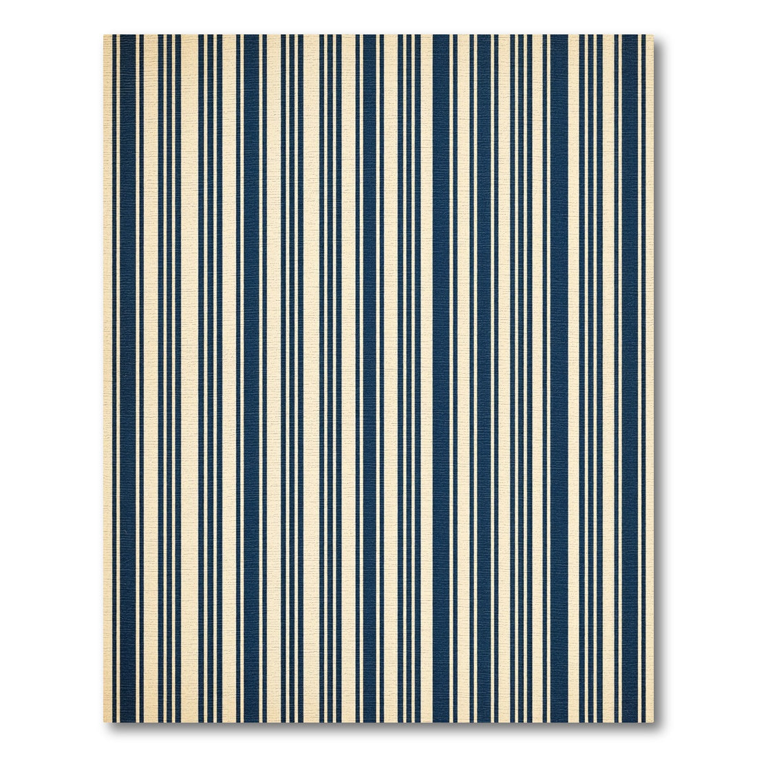 Classic Navy and Cream Pinstripe Rug