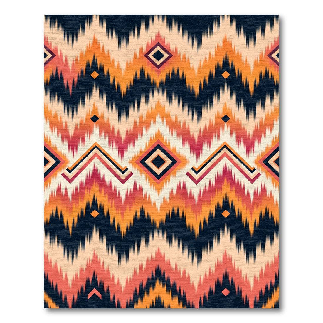 Earthy Tone Zigzag Diamond Rug