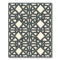 Gray Interlocking Geometric Lattice Rug