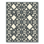 Gray Interlocking Geometric Lattice Rug