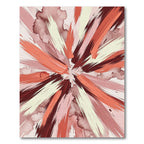 Modern Crimson Blush Abstract Sunburst Rug