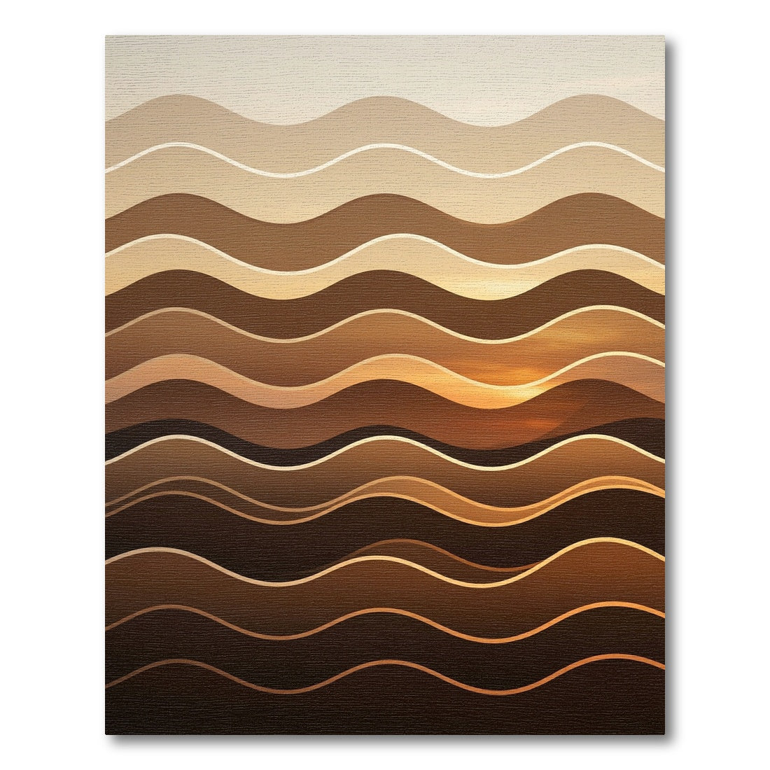Earthy Gradation Wavy Lines Rug
