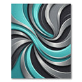 Modern Aqua and Silver Swirl Rug