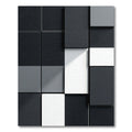 Monochromatic Geometric Squares Shadow Play Rug