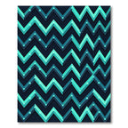 Aquamarine Zigzag Geometric Accents Rug
