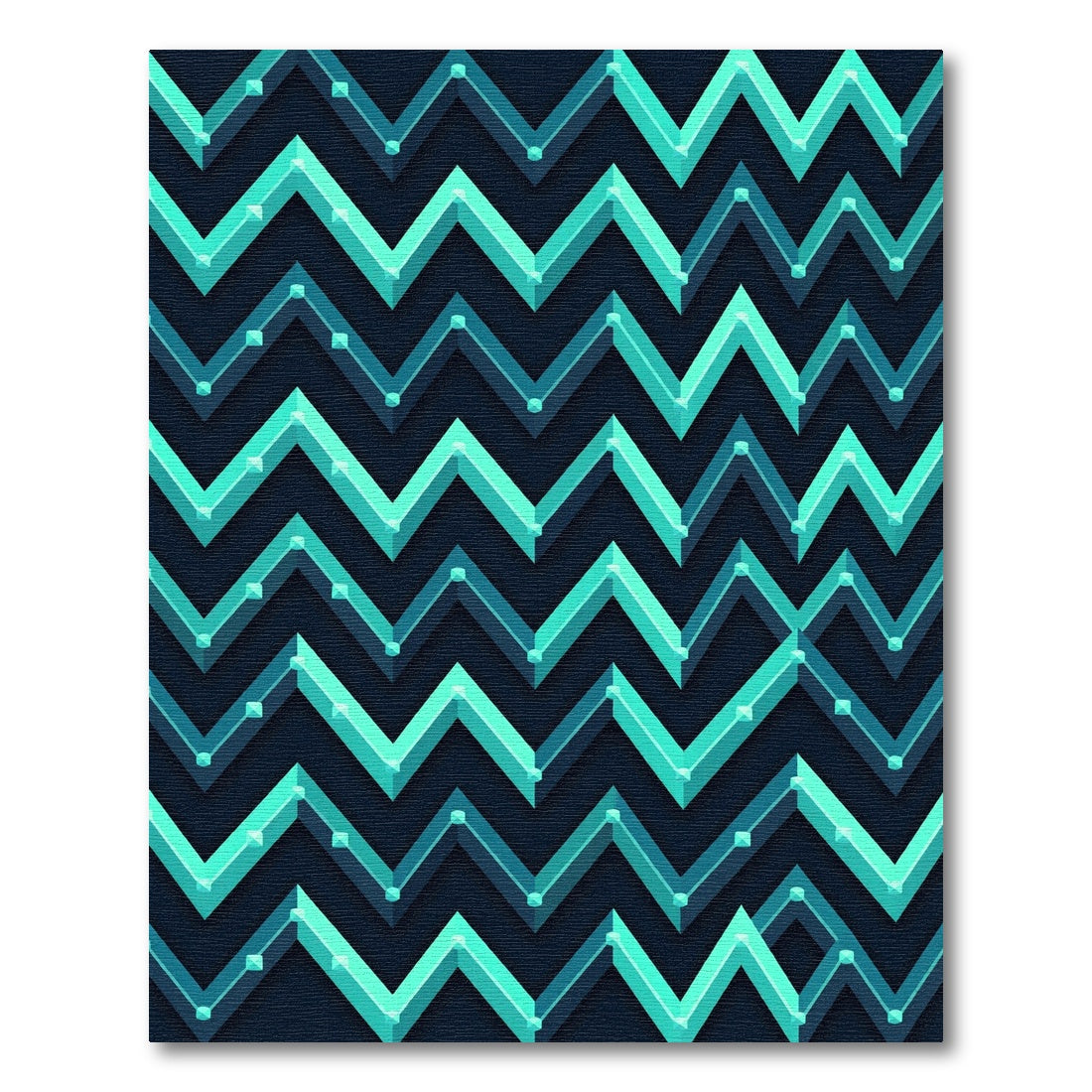 Aquamarine Zigzag Geometric Accents Rug