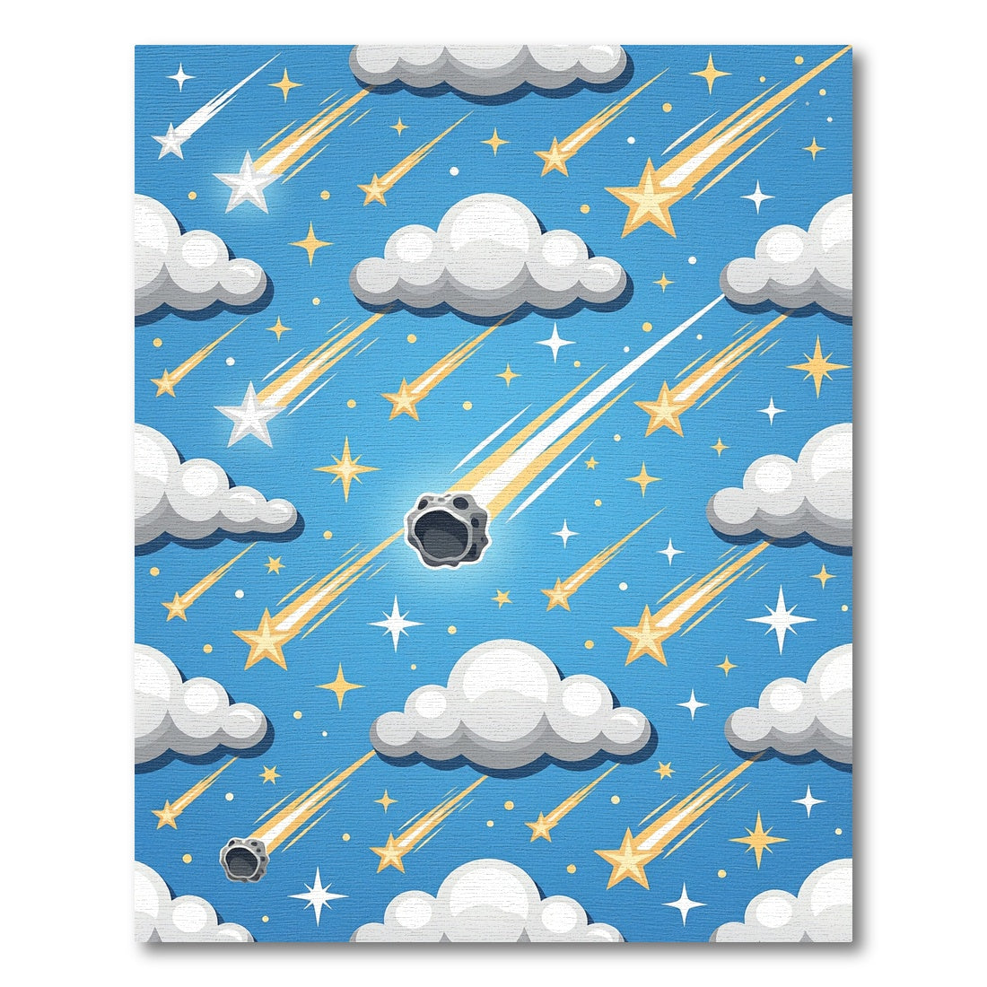 Celestial Meteor Shower Clouds Swirls Rug