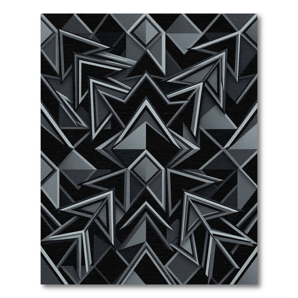 Monochromatic Geometric Interlocking Arrow Layers Rug
