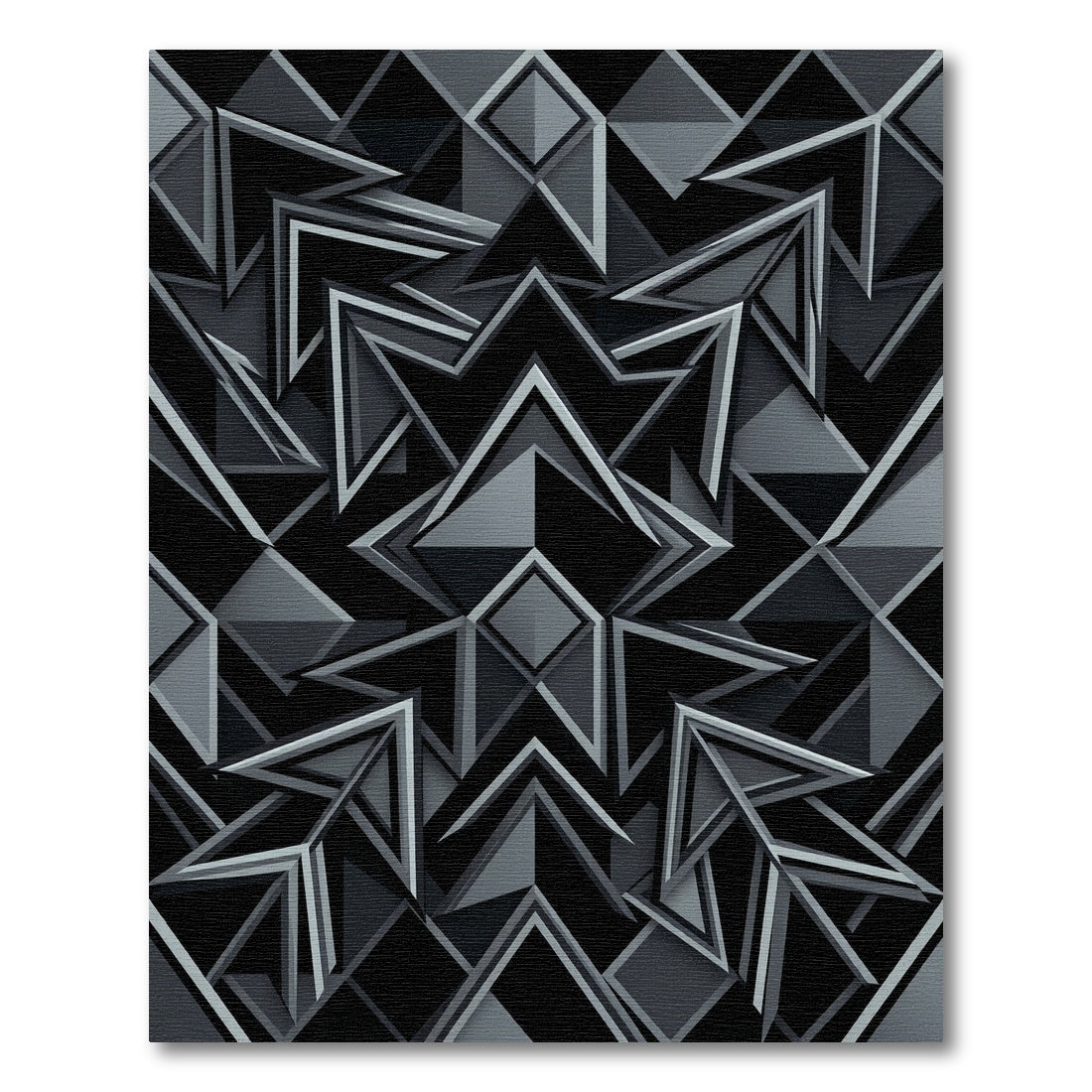 Monochromatic Geometric Interlocking Arrow Layers Rug