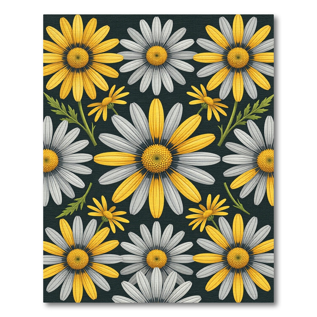 Yellow and White Daisy Garden Rug
