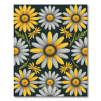 Yellow and White Daisy Garden Rug