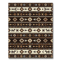 Earthy Southwestern Brown Tribal Diamond Stripe Rug