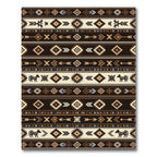 Earthy Southwestern Brown Tribal Diamond Stripe Rug